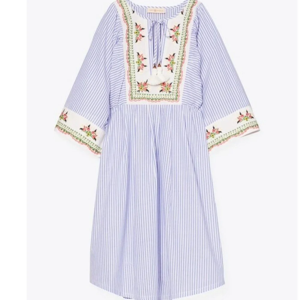 Tory Burch Tunic Caftan Striped Beach Swim Coverup Dress NWT Resort Cruise - Picture 1 of 7